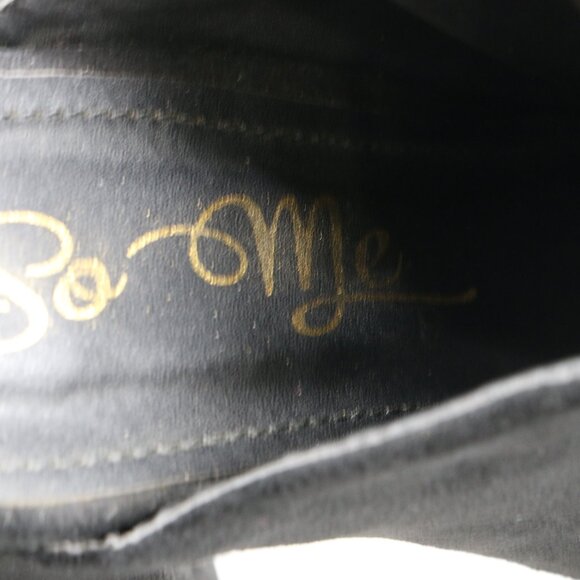 So Me Velma Black Suede Peep Toe Booties Women’s 5.5 Chunky Heel Ankle Shoes - Picture 12 of 12